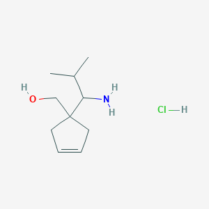 molecular formula C10H20ClNO B3010781 [1-(1-Amino-2-methylpropyl)cyclopent-3-en-1-yl]methanol hydrochloride CAS No. 1909317-50-5