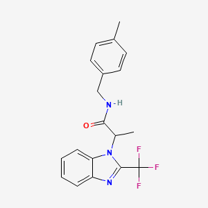 molecular formula C19H18F3N3O B3010791 N-(4-methylbenzyl)-2-[2-(trifluoromethyl)-1H-1,3-benzimidazol-1-yl]propanamide CAS No. 866144-31-2