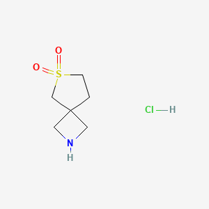 molecular formula C6H12ClNO2S B3010795 6-Thia-2-azaspiro[3.4]octane 6,6-dioxide hydrochloride CAS No. 2306261-59-4
