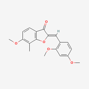 molecular formula C19H18O5 B3010813 (Z)-2-(2,4-dimethoxybenzylidene)-6-methoxy-7-methylbenzofuran-3(2H)-one CAS No. 859135-15-2