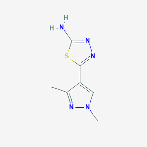 molecular formula C7H9N5S B3010822 5-(1,3-dimethyl-1H-pyrazol-4-yl)-1,3,4-thiadiazol-2-amine CAS No. 1005563-40-5