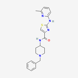 molecular formula C22H25N5OS B3010835 N-(1-benzylpiperidin-4-yl)-2-[(6-methylpyridin-2-yl)amino]-1,3-thiazole-4-carboxamide CAS No. 1286712-48-8