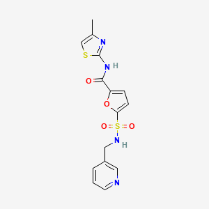 N-(4-methylthiazol-2-yl)-5-(N-(pyridin-3-ylmethyl)sulfamoyl)furan-2-carboxamide