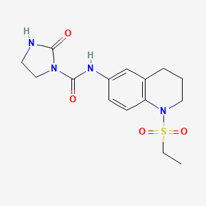 molecular formula C15H20N4O4S B3010837 N-(1-(ethylsulfonyl)-1,2,3,4-tetrahydroquinolin-6-yl)-2-oxoimidazolidine-1-carboxamide CAS No. 1448038-08-1