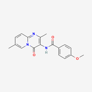 molecular formula C18H17N3O3 B3010848 N-(2,7-dimethyl-4-oxo-4H-pyrido[1,2-a]pyrimidin-3-yl)-4-methoxybenzamide CAS No. 942001-38-9
