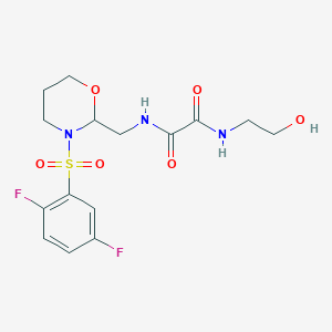 molecular formula C15H19F2N3O6S B3010859 N1-((3-((2,5-difluorophenyl)sulfonyl)-1,3-oxazinan-2-yl)methyl)-N2-(2-hydroxyethyl)oxalamide CAS No. 869071-87-4