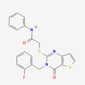 2-{[3-(2-fluorobenzyl)-4-oxo-3,4-dihydrothieno[3,2-d]pyrimidin-2-yl]sulfanyl}-N-phenylacetamide