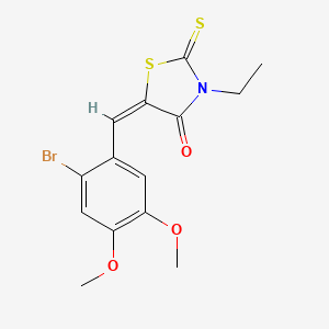 (5E)-5-[(2-bromo-4,5-dimethoxyphenyl)methylidene]-3-ethyl-2-sulfanylidene-1,3-thiazolidin-4-one