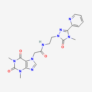 2-(1,3-Dimethyl-2,6-dioxopurin-7-yl)-N-[2-(4-methyl-5-oxo-3-pyridin-2-yl-1,2,4-triazol-1-yl)ethyl]acetamide