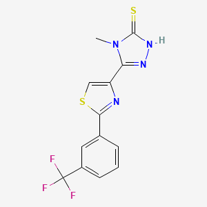 4-methyl-5-{2-[3-(trifluoromethyl)phenyl]-1,3-thiazol-4-yl}-4H-1,2,4-triazole-3-thiol