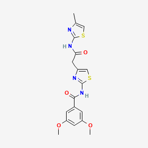 3,5-dimethoxy-N-(4-(2-((4-methylthiazol-2-yl)amino)-2-oxoethyl)thiazol-2-yl)benzamide