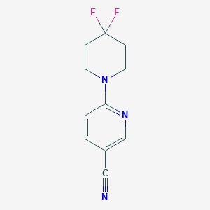 molecular formula C11H11F2N3 B3010941 6-(4,4-Difluoropiperidin-1-yl)nicotinonitrile CAS No. 2020572-61-4