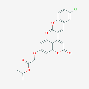 molecular formula C23H17ClO7 B3010942 Methylethyl 2-[4-(6-chloro-2-oxochromen-3-yl)-2-oxochromen-7-yloxy]acetate CAS No. 869079-51-6