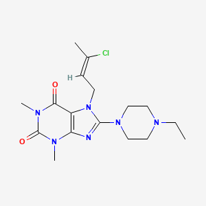 molecular formula C17H25ClN6O2 B3010978 (Z)-7-(3-chlorobut-2-en-1-yl)-8-(4-ethylpiperazin-1-yl)-1,3-dimethyl-1H-purine-2,6(3H,7H)-dione CAS No. 850721-96-9