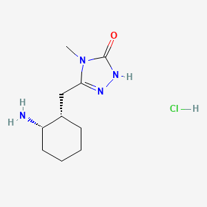 molecular formula C10H19ClN4O B3010984 3-[[(1S,2S)-2-Aminocyclohexyl]methyl]-4-methyl-1H-1,2,4-triazol-5-one;hydrochloride CAS No. 2137704-32-4