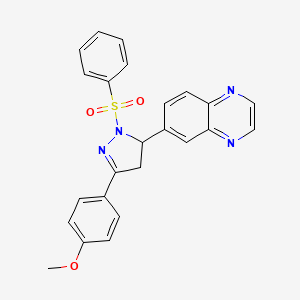 6-(3-(4-methoxyphenyl)-1-(phenylsulfonyl)-4,5-dihydro-1H-pyrazol-5-yl)quinoxaline
