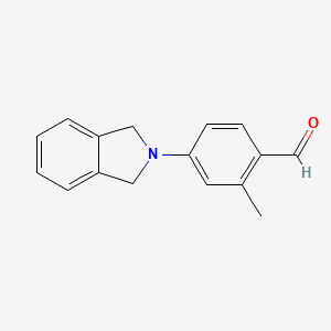 molecular formula C16H15NO B3010996 4-(1,3-dihydro-2H-isoindol-2-yl)-2-methylbenzaldehyde CAS No. 347325-40-0