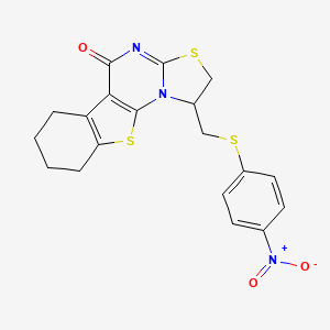 1-(((4-nitrophenyl)thio)methyl)-6,7,8,9-tetrahydro-1H-benzo[4,5]thieno[3,2-e]thiazolo[3,2-a]pyrimidin-5(2H)-one