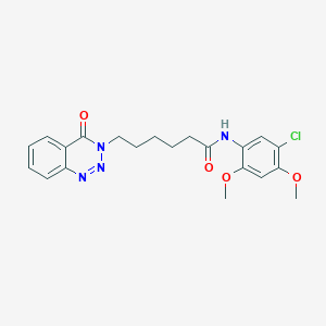 molecular formula C21H23ClN4O4 B3010998 N-(5-chloro-2,4-dimethoxyphenyl)-6-(4-oxo-1,2,3-benzotriazin-3-yl)hexanamide CAS No. 880810-95-7