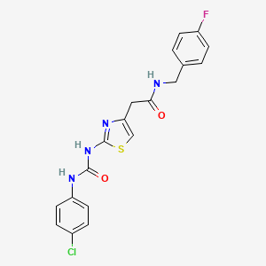 molecular formula C19H16ClFN4O2S B3011000 2-(2-(3-(4-氯苯基)脲基)噻唑-4-基)-N-(4-氟苄基)乙酰胺 CAS No. 921467-88-1