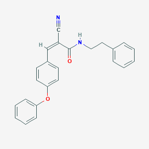 (Z)-2-Cyano-3-(4-phenoxyphenyl)-N-(2-phenylethyl)prop-2-enamide