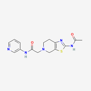 molecular formula C15H17N5O2S B3011005 2-(2-乙酰氨基-6,7-二氢噻唑并[5,4-c]吡啶-5(4H)-基)-N-(吡啶-3-基)乙酰胺 CAS No. 1351631-15-6