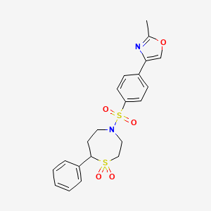 4-((4-(2-Methyloxazol-4-yl)phenyl)sulfonyl)-7-phenyl-1,4-thiazepane 1,1-dioxide