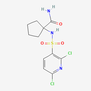 1-(2,6-Dichloropyridine-3-sulfonamido)cyclopentane-1-carboxamide