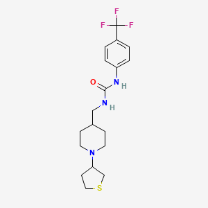 molecular formula C18H24F3N3OS B3011019 1-((1-(四氢噻吩-3-基)哌啶-4-基)甲基)-3-(4-(三氟甲基)苯基)脲 CAS No. 2034317-75-2