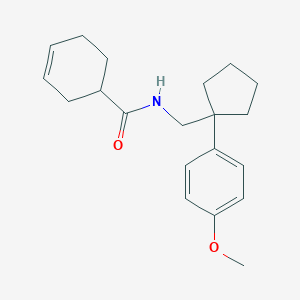 N-((1-(4-methoxyphenyl)cyclopentyl)methyl)cyclohex-3-enecarboxamide