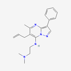 molecular formula C20H25N5 B3011026 N',N'-dimethyl-N-(5-methyl-3-phenyl-6-prop-2-enylpyrazolo[1,5-a]pyrimidin-7-yl)ethane-1,2-diamine CAS No. 900262-73-9