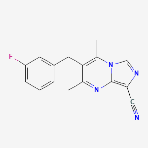 molecular formula C16H13FN4 B3011030 3-(3-Fluorobenzyl)-2,4-dimethylimidazo[1,5-a]pyrimidine-8-carbonitrile CAS No. 477890-40-7