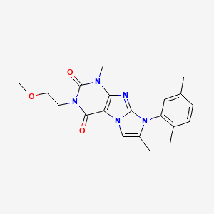 molecular formula C20H23N5O3 B3011042 6-(2,5-Dimethylphenyl)-2-(2-methoxyethyl)-4,7-dimethylpurino[7,8-a]imidazole-1,3-dione CAS No. 878727-92-5
