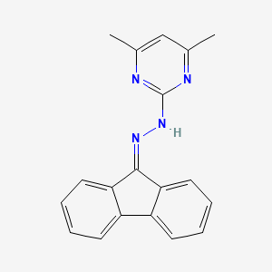molecular formula C19H16N4 B3011062 N-(fluoren-9-ylideneamino)-4,6-dimethylpyrimidin-2-amine CAS No. 305341-80-4