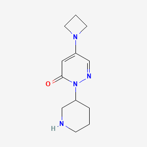 molecular formula C12H18N4O B3011071 5-(Azetidin-1-yl)-2-(piperidin-3-yl)-2,3-dihydropyridazin-3-one CAS No. 1803587-53-2