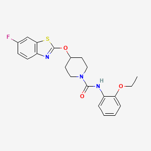 molecular formula C21H22FN3O3S B3011073 N-(2-ethoxyphenyl)-4-[(6-fluoro-1,3-benzothiazol-2-yl)oxy]piperidine-1-carboxamide CAS No. 1286712-21-7