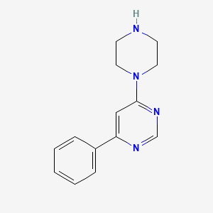 molecular formula C14H16N4 B3011080 4-Phenyl-6-piperazin-1-ylpyrimidine CAS No. 927988-27-0