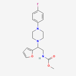 molecular formula C18H22FN3O3 B3011096 methyl N-{2-[4-(4-fluorophenyl)piperazin-1-yl]-2-(furan-2-yl)ethyl}carbamate CAS No. 877632-76-3