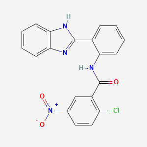 molecular formula C20H13ClN4O3 B3011145 N-[2-(1H-benzimidazol-2-yl)phenyl]-2-chloro-5-nitrobenzamide CAS No. 313275-19-3