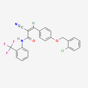 B3011189 (Z)-3-[4-[(2-chlorophenyl)methoxy]phenyl]-2-cyano-N-[2-(trifluoromethyl)phenyl]prop-2-enamide CAS No. 380475-81-0