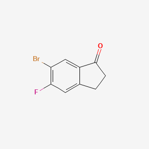 molecular formula C9H6BrFO B3011192 6-Bromo-5-fluoro-2,3-dihydro-1H-inden-1-one CAS No. 1273595-81-5