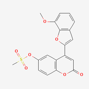 molecular formula C19H14O7S B3011196 4-(7-methoxy-1-benzofuran-2-yl)-2-oxo-2H-chromen-6-yl methanesulfonate CAS No. 898429-99-7