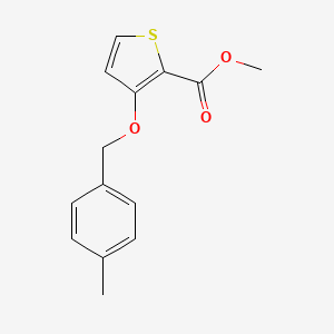 molecular formula C14H14O3S B3011205 Methyl 3-[(4-methylbenzyl)oxy]-2-thiophenecarboxylate CAS No. 343375-77-9