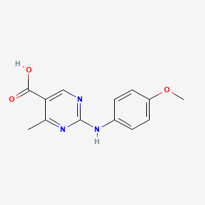 molecular formula C13H13N3O3 B3011214 2-[(4-Methoxyphenyl)amino]-4-methylpyrimidine-5-carboxylic acid CAS No. 941236-34-6