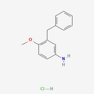 molecular formula C14H16ClNO B3011236 3-Benzyl-4-methoxyaniline hydrochloride CAS No. 2750-20-1