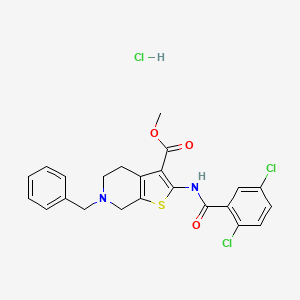 molecular formula C23H21Cl3N2O3S B3011241 Methyl 6-benzyl-2-(2,5-dichlorobenzamido)-4,5,6,7-tetrahydrothieno[2,3-c]pyridine-3-carboxylate hydrochloride CAS No. 1216925-22-2