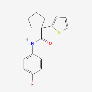 molecular formula C16H16FNOS B3011244 N-(4-fluorophenyl)-1-(thiophen-2-yl)cyclopentanecarboxamide CAS No. 1049525-77-0