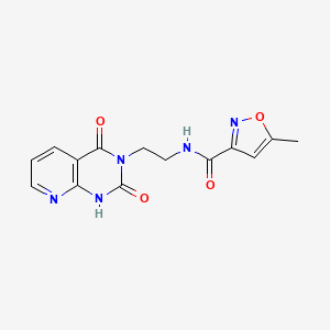 molecular formula C14H13N5O4 B3011250 N-(2-(2,4-dioxo-1,2-dihydropyrido[2,3-d]pyrimidin-3(4H)-yl)ethyl)-5-methylisoxazole-3-carboxamide CAS No. 2034372-55-7