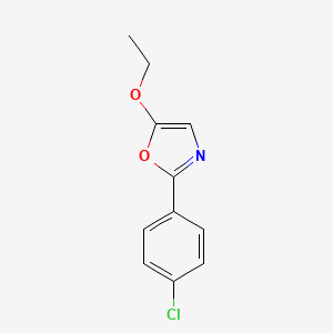 molecular formula C11H10ClNO2 B3011256 2-(4-Chlorophenyl)-5-ethoxy-1,3-oxazole CAS No. 338770-67-5