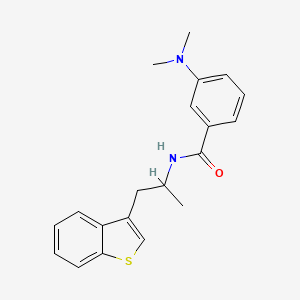 molecular formula C20H22N2OS B3011260 N-[1-(1-Benzothiophen-3-yl)propan-2-yl]-3-(dimethylamino)benzamide CAS No. 2415586-78-4